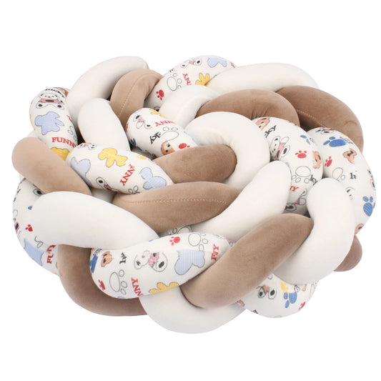 Tresse de Lit Marron & Blanc Motif 3 Brins – Plusieurs Tailles Disponibles