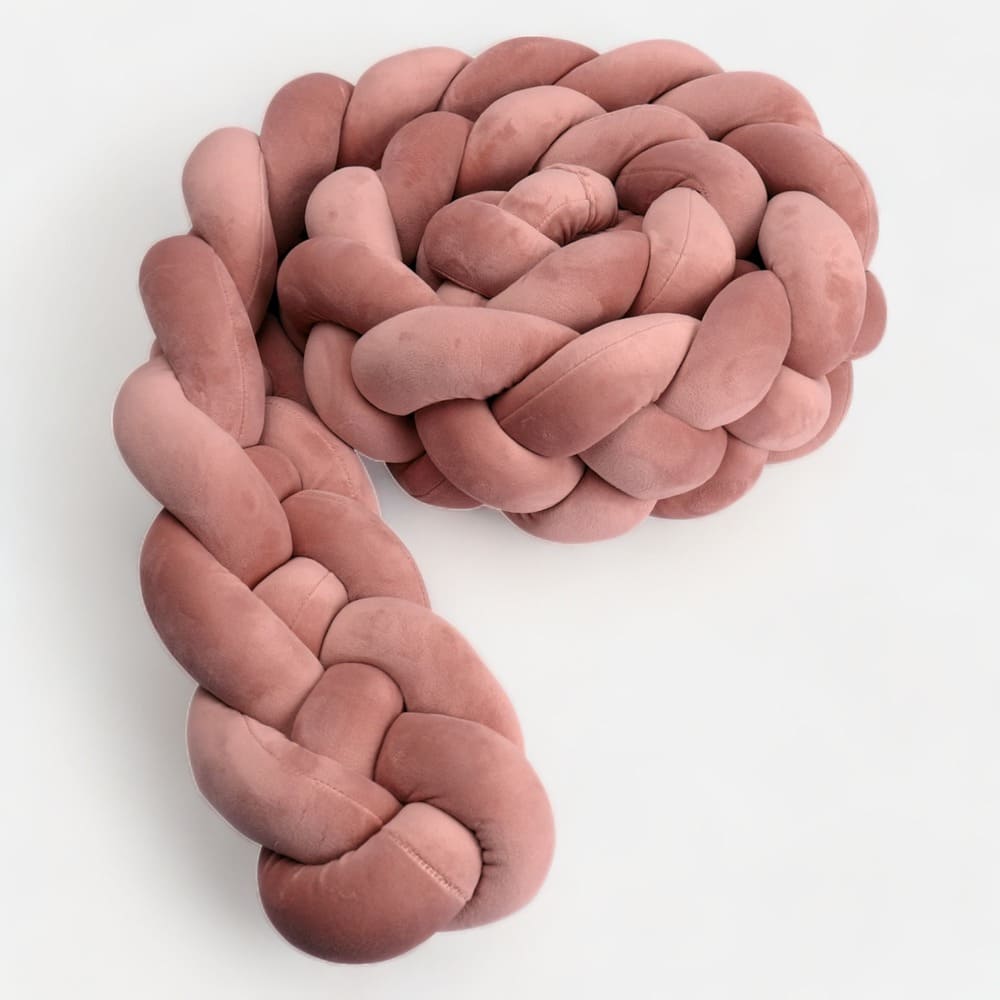Tresse de lit 4 brins terracotta – Tour de lit bébé doux et sécurisant