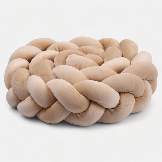 Tresse de lit camel 3 brins isolée, tour de lit doux et décoratif.